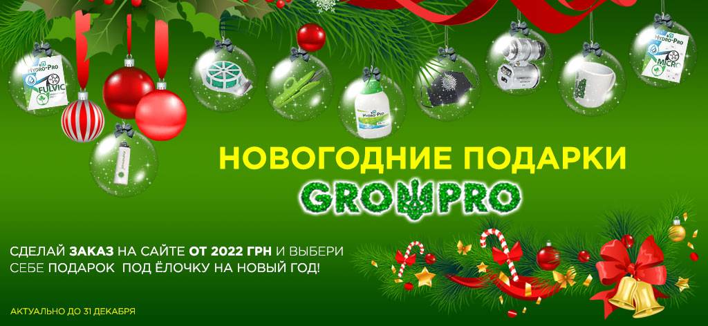 Новогодние подарки от GrowPro к каждому заказу от 2022грн!