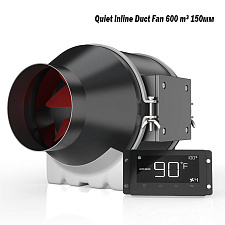 Канальний вентилятор з контролером температури та вологості Quiet Inline Duct Fan 600 m³ 150мм