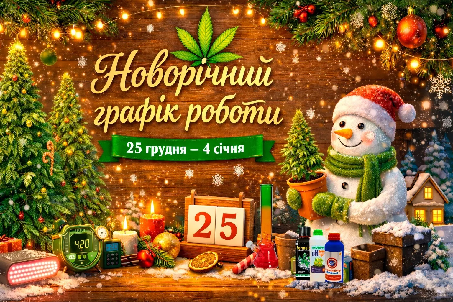 График работы на новогодние праздники 2025!